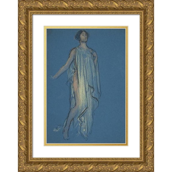 Edwin Austin Abbey 18x24 Gold Ornate Framed and Double Matted Museum Art Print Titled - Sketch of a Woman (1987)
