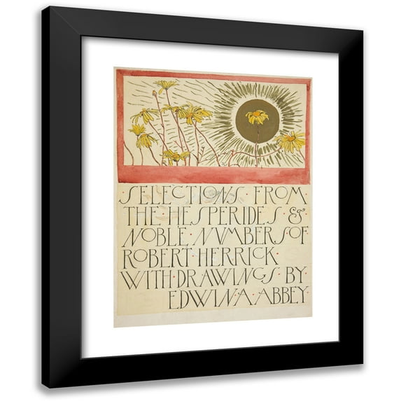 Edwin Austin Abbey 19x24 Black Modern Framed Museum Art Print Titled - Sketch for an Illustration for Selections from the Poetry of Robert Herrick (1882)