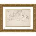 thumbnail image 1 of Edwin Austin Abbey 24x18 Gold Ornate Framed and Double Matted Museum Art Print Titled - Figures Walking Among Old Ruins (1998), 1 of 4