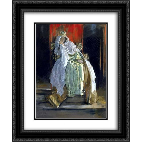 Edwin Austin Abbey 2x Matted 20x24 Black Ornate Framed Art Print 'The Queen in Hamlet'