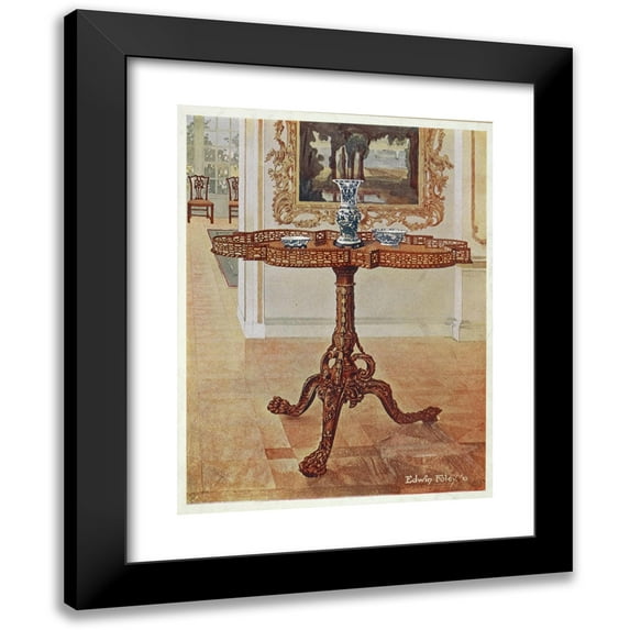 Edwin Foley 12x14 Black Modern Framed Museum Art Print Titled - Shaped Fret-Rimmed Gallery Table (1910 - 1911)