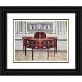thumbnail image 1 of Edwin Foley 18x15 Black Ornate Wood Framed Double Matted Museum Art Print Titled - Semi-Circular Mahogany Sideboard and Knife-Box. Inlaid and Banded with Satinwood, Mahogany, and Ebony, 1 of 5