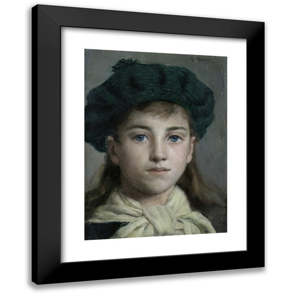 Edwin Harris 11x14 Black Modern Framed Museum Art Print Titled - Portrait of a Girl
