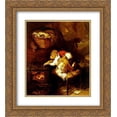 thumbnail image 1 of Edwin Henry Landseer 2x Matted 20x22 Gold Ornate Framed Art Print 'The Cat's Paw', 1 of 2