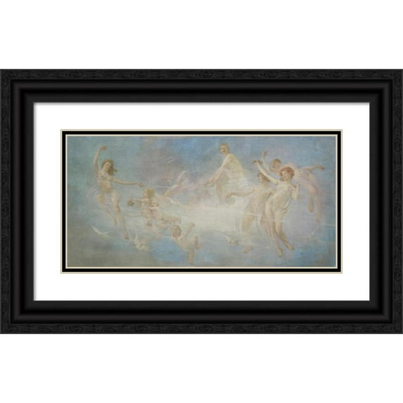 Edwin Howland Blashfield 14x9 Black Ornate Wood Framed Double Matted Museum Art Print Titled: Triumph of The Dance (ca. 1894)