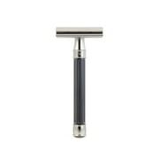 Edwin Jagger 3one6 Stainless Steel Grooved Gun Metal Double Edge Safety Razor