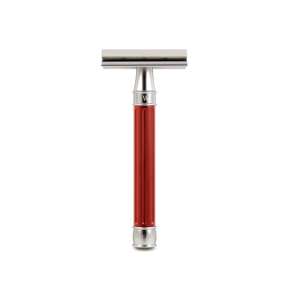Edwin Jagger 3one6 Stainless Steel Grooved Red Double Edge Safety