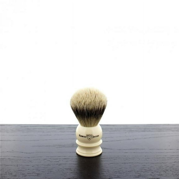 Edwin Jagger Silver Tip Badger Shaving Brush, Medium, Imitation Ivory
