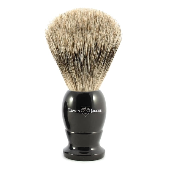 Edwin Jagger Traditional Handmade Shaving Brush Best Badger Imitation Ebony Large