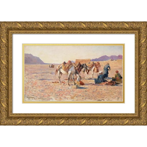 Edwin Lord Weeks 14x10 Gold Ornate Wood Frame and Double Matted Museum Art Print Titled - Near Ispahan
