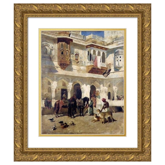 Edwin Lord Weeks 15x18 Gold Ornate Wood Frame and Double Matted Museum Art Print Titled - The Rajah Starting on a Hunt (ca. 1885)