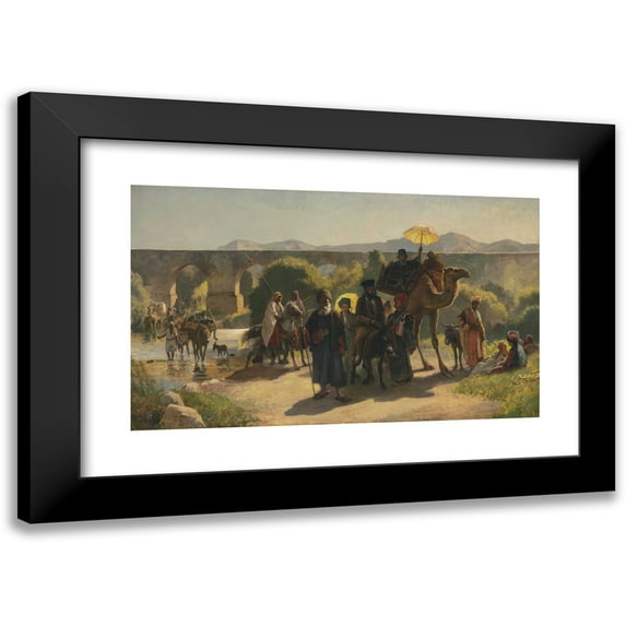 Edwin Lord Weeks 18x12 Black Modern Framed Museum Art Print Titled - A Pilgrimage to the Jordan (At the Greek Easter)