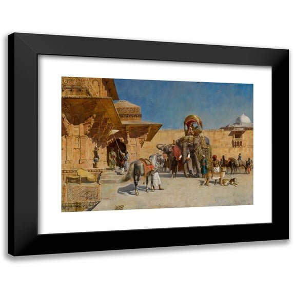 Edwin Lord Weeks 24x18 Black Modern Framed Museum Art Print Titled - Departure for the Hunt