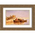 thumbnail image 1 of Edwin Lord Weeks 2x Matted 24x18 Gold Ornate Framed Art Print 'Along The Nile', 1 of 2