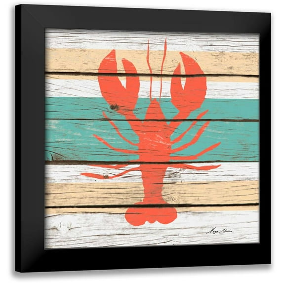 Edwins, Hugo 12x12 Black Modern Framed Museum Art Print Titled - Striped Sea Creature IV