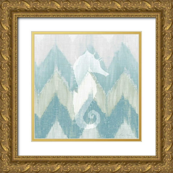 Edwins, Hugo 12x12 Gold Ornate Wood Framed with Double Matting Museum Art Print Titled - Chevron Sea Creature I