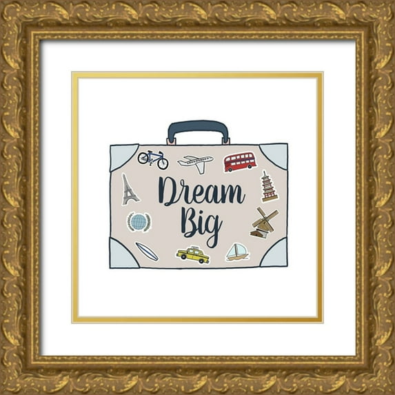 Edwins, Hugo 15x15 Gold Ornate Wood Framed with Double Matting Museum Art Print Titled - Dream Big