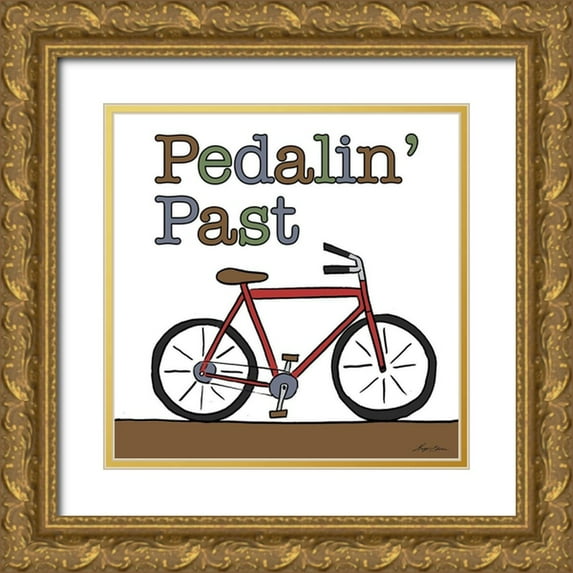 Edwins, Hugo 15x15 Gold Ornate Wood Framed with Double Matting Museum Art Print Titled - Pedalin Past
