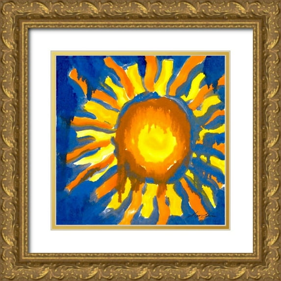 Edwins, Hugo 15x15 Gold Ornate Wood Framed with Double Matting Museum Art Print Titled - Sun Series I