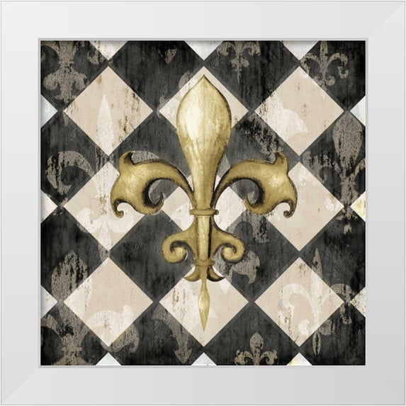 Edwins, Hugo 15x15 White Modern Wood Framed Museum Art Print Titled - Black Diamond Fleur de Lys II