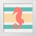 thumbnail image 1 of Edwins, Hugo 15x15 White Modern Wood Framed Museum Art Print Titled - Sea Creature on Stripes II, 1 of 4