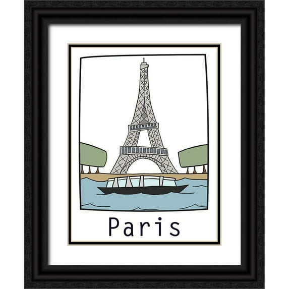 Edwins, Hugo 15x18 Black Ornate Wood Framed with Double Matting Museum Art Print Titled - Travel the World I