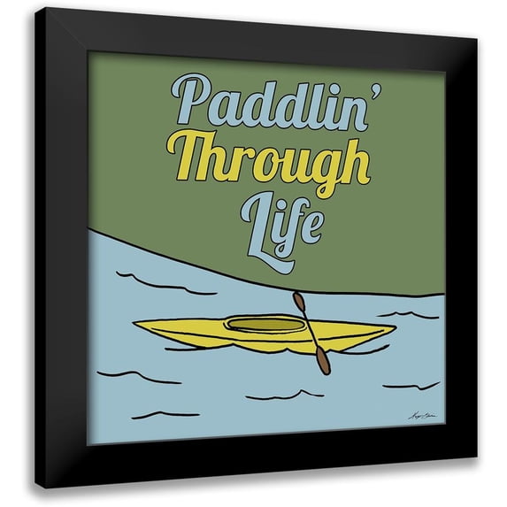 Edwins, Hugo 20x20 Black Modern Framed Museum Art Print Titled - Paddlin Through Life