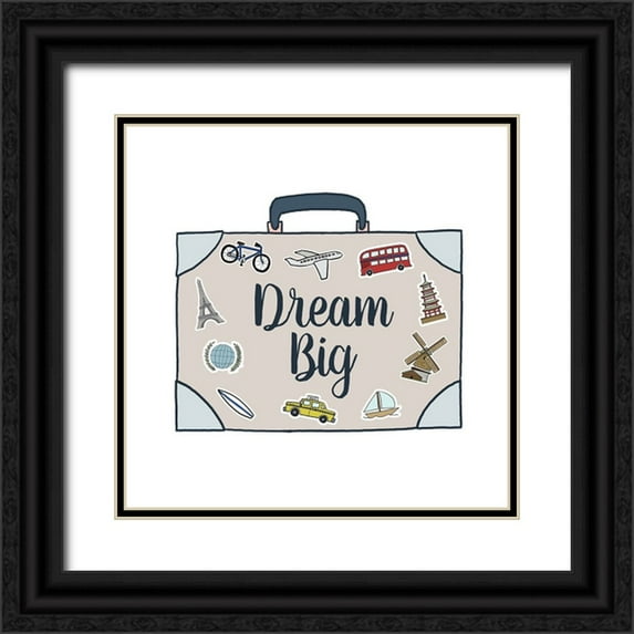 Edwins, Hugo 20x20 Black Ornate Wood Framed with Double Matting Museum Art Print Titled - Dream Big