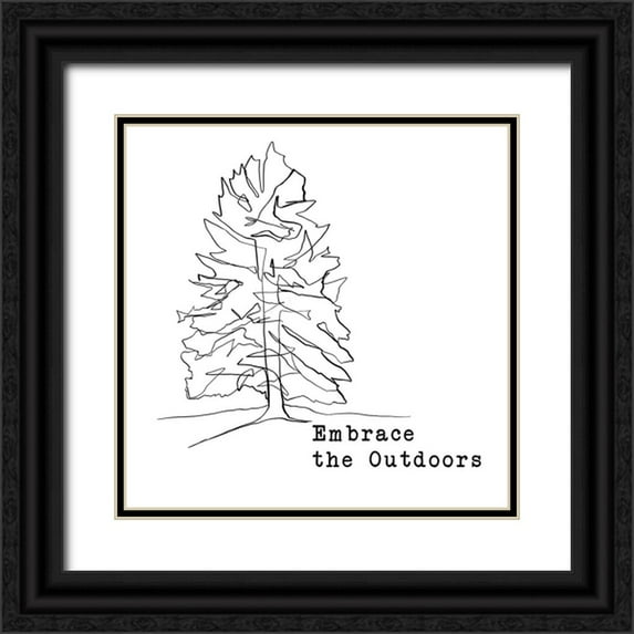 Edwins, Hugo 20x20 Black Ornate Wood Framed with Double Matting Museum Art Print Titled - Embrace the Outdoors