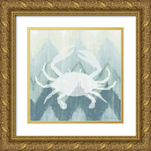 Edwins, Hugo 20x20 Gold Ornate Wood Framed with Double Matting Museum Art Print Titled - Chevron Sea Creature III
