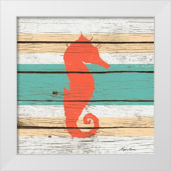 Edwins, Hugo 20x20 White Modern Wood Framed Museum Art Print Titled - Striped Sea Creature I