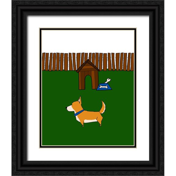 Edwins, Hugo 20x24 Black Ornate Wood Framed with Double Matting Museum Art Print Titled - Another Doggy Dog Day I