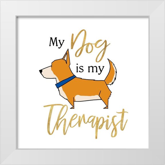 Edwins, Hugo 26x26 White Modern Wood Framed Museum Art Print Titled - Puppy Positive V
