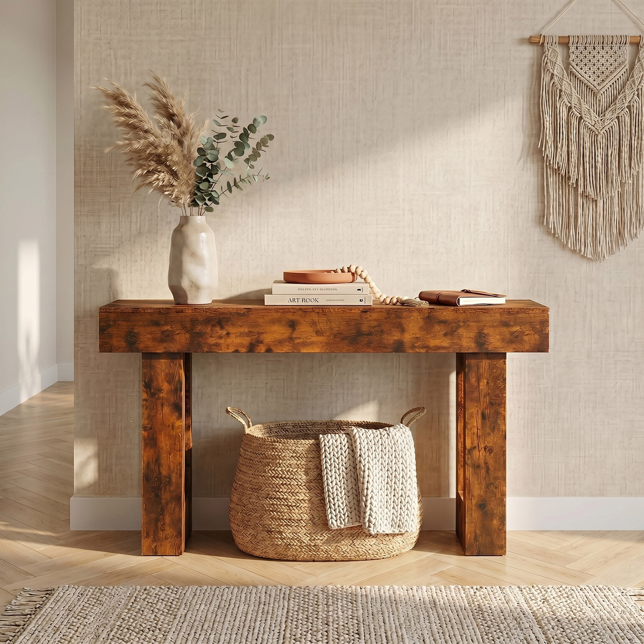 家具 Roadade A ME R I CAN A EDX 63 inch Solid Wood Farmhouse Console - Rectangular Sofa Back