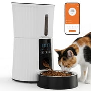 EDX WiFi 4L Automatic Pet Feeder with App, 7-Day Feeding Logs, 10s Voice Recorder & Dual Power, for Home/Weekend Trips, Timed Feeder for Cats & Dogs, White