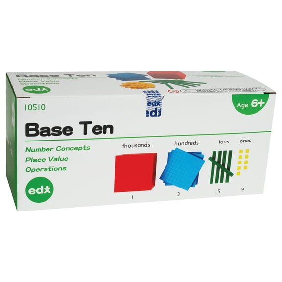Edx Education Four Color Plastic Base Ten Set - 121 Pieces