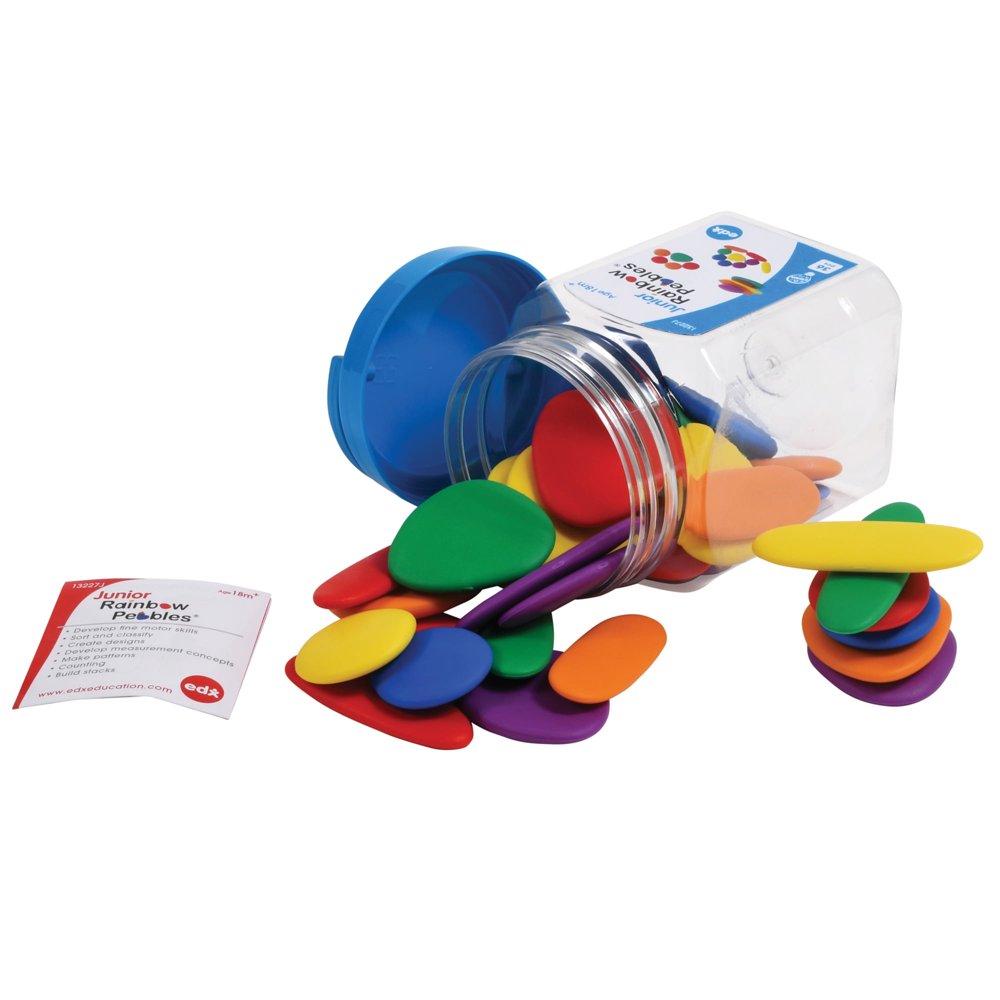 Edx Education® Junior Rainbow Pebbles - Mini Jar, 36 Pieces