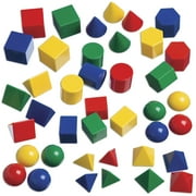 Edx Education Mini Geometric Solids - In Home Learning Toy for Early Math & Geometry - Set of 40 - Multicolored 3D Shapes - Math Manipulative For Kids