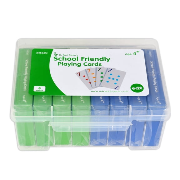 Edx Education School Friendly Playing Cards - Set of 8 Decks - 448 Cards