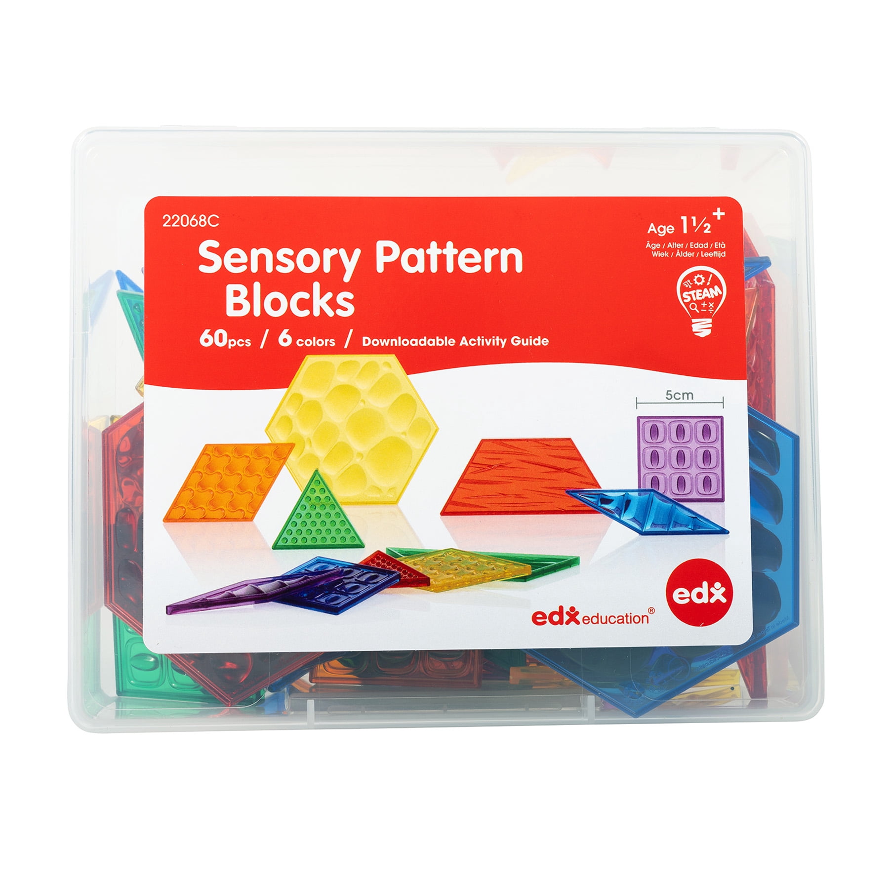 edxeducation Translucent Sensory Pattern Blocks
