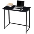 thumbnail image 1 of EDX Folding Computer Desk, 31.5 Inch Compact Foldable Writing Workstation for Small Spaces, Easy Assembly Space-Saving Home Office Table, Oak Finish,Black, 1 of 7