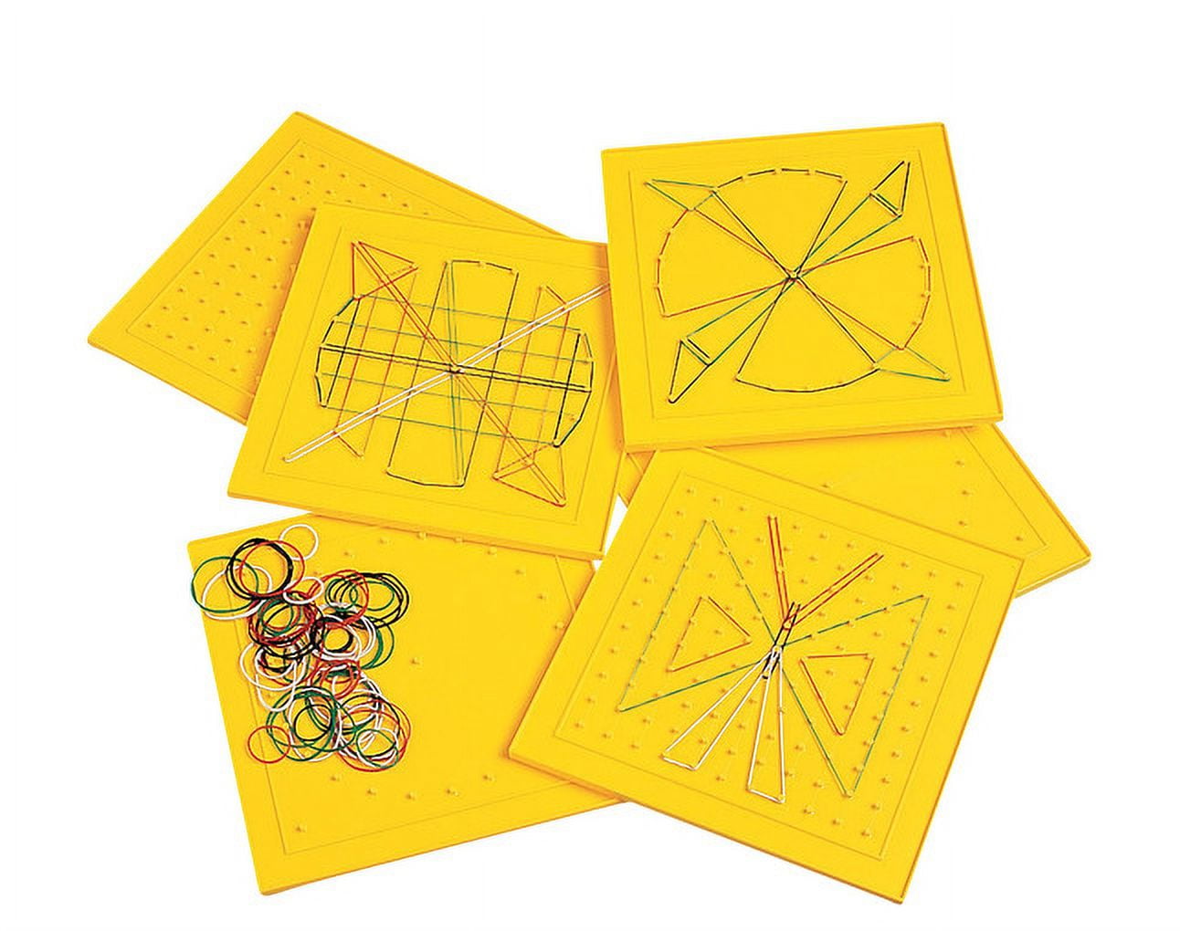 Edx Geoboards, 11 x 11 Pin, Set of 6 Boards and 144 Rubber Bands