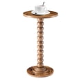 thumbnail image 1 of EDX Round Side Table - Solid Wood Leg Small Drink Table for Living Room Bedroom Office,Brown, 1 of 8
