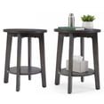 thumbnail image 1 of EDX Small Round End Table Set of 2, Modern Nightstand with Tapered Legs, 2-Tier Storage Side Table, Easy Assembly, Space-Saving Accent Table for Living Room Bedroom, Grey, 1 of 9