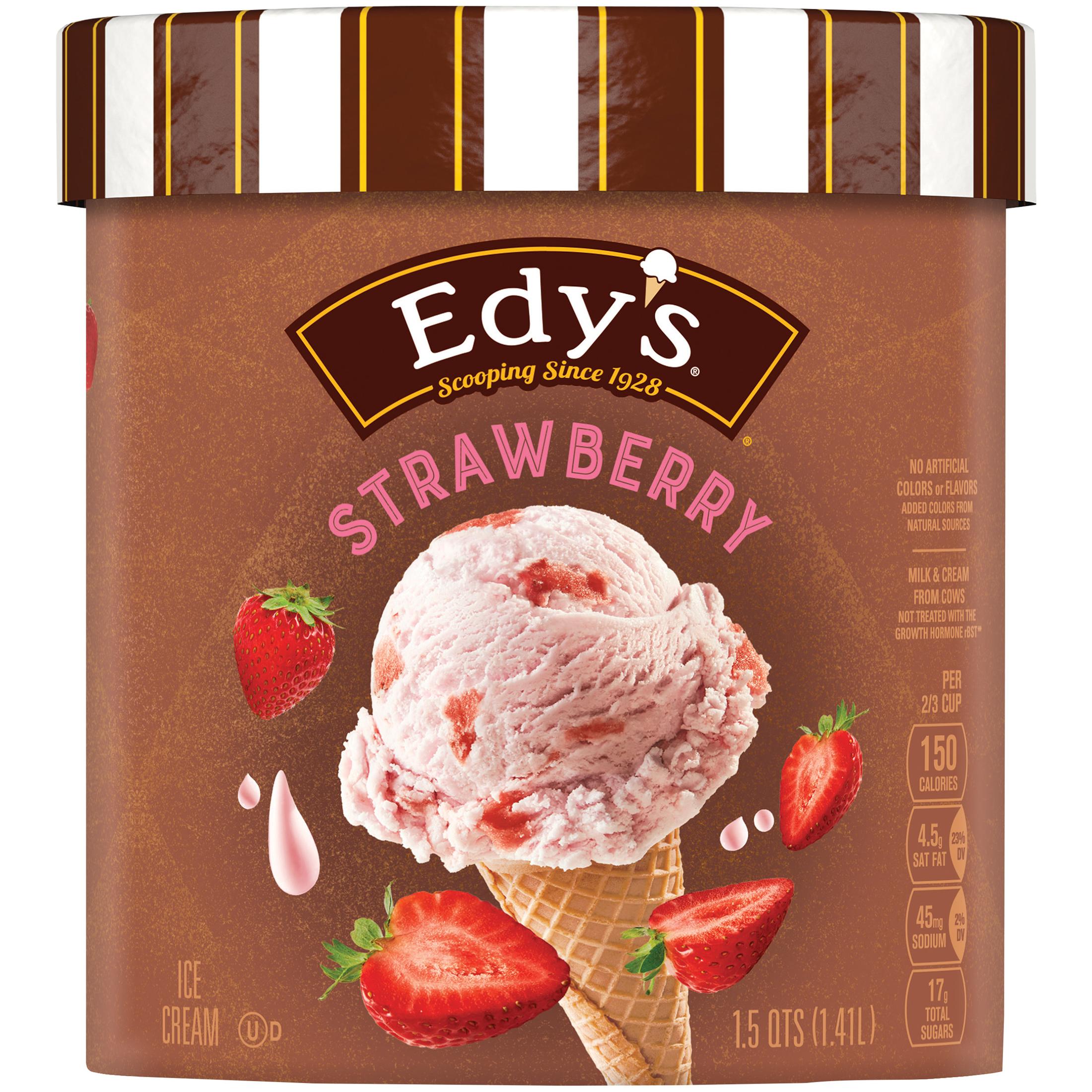 Edy's Dreyer's Grand Strawberry Ice Cream, Kosher, 1.41 Liter