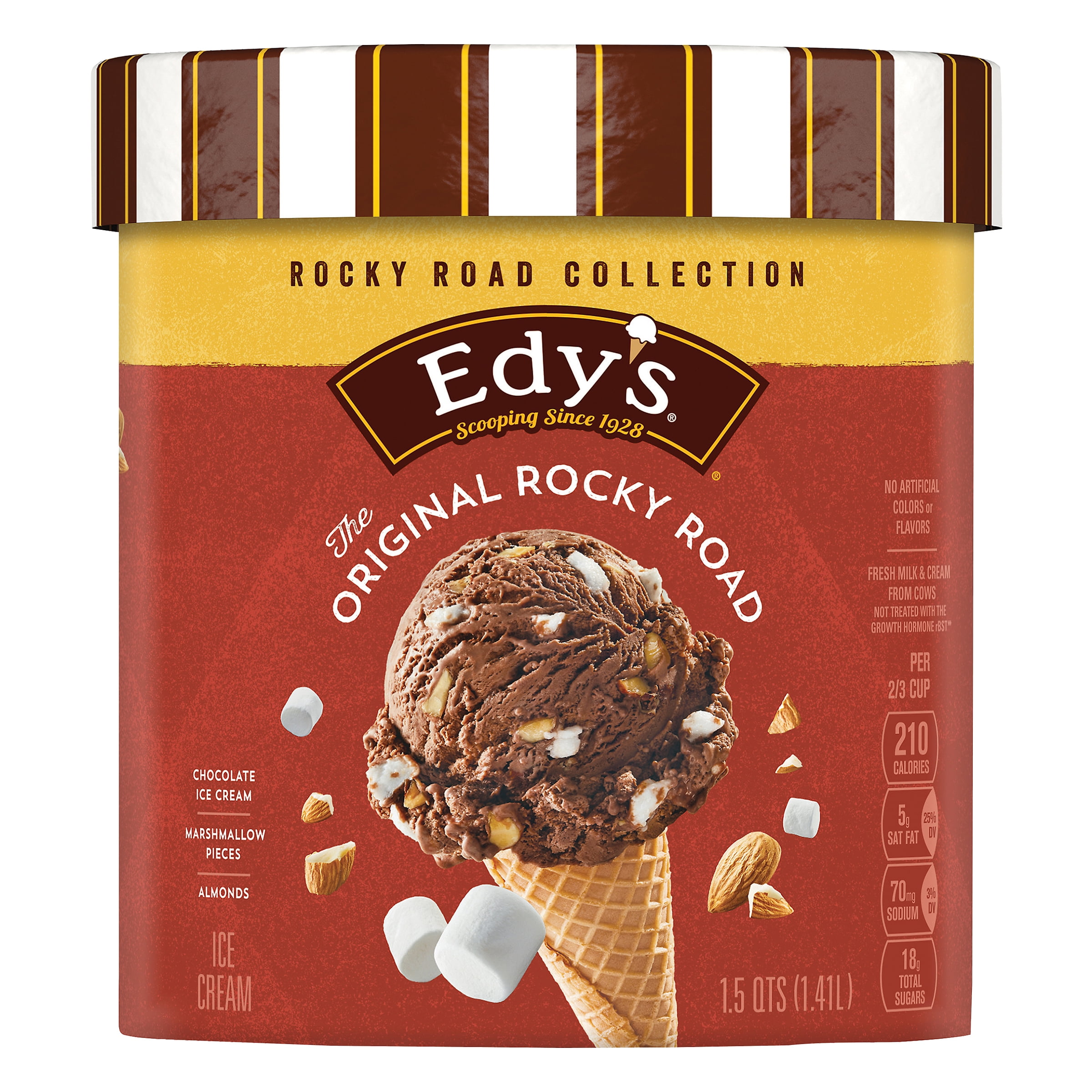 Edy's Dreyer's Rocky Road Ice Cream, 1 Package, 48oz