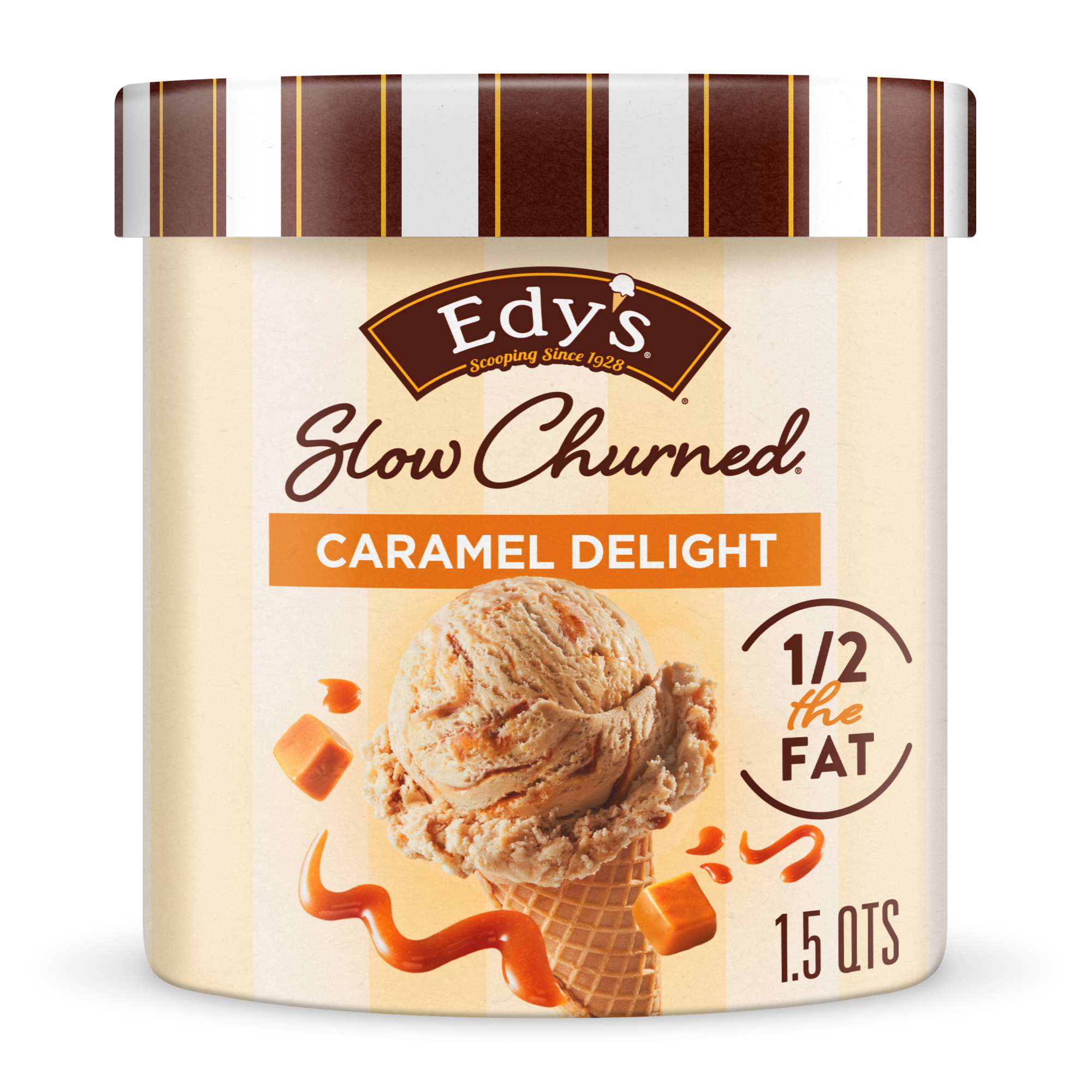 Edy's Dreyer's Slow Churned Caramel Delight Light Ice Cream, 1.41 Liter - image 1 of 11