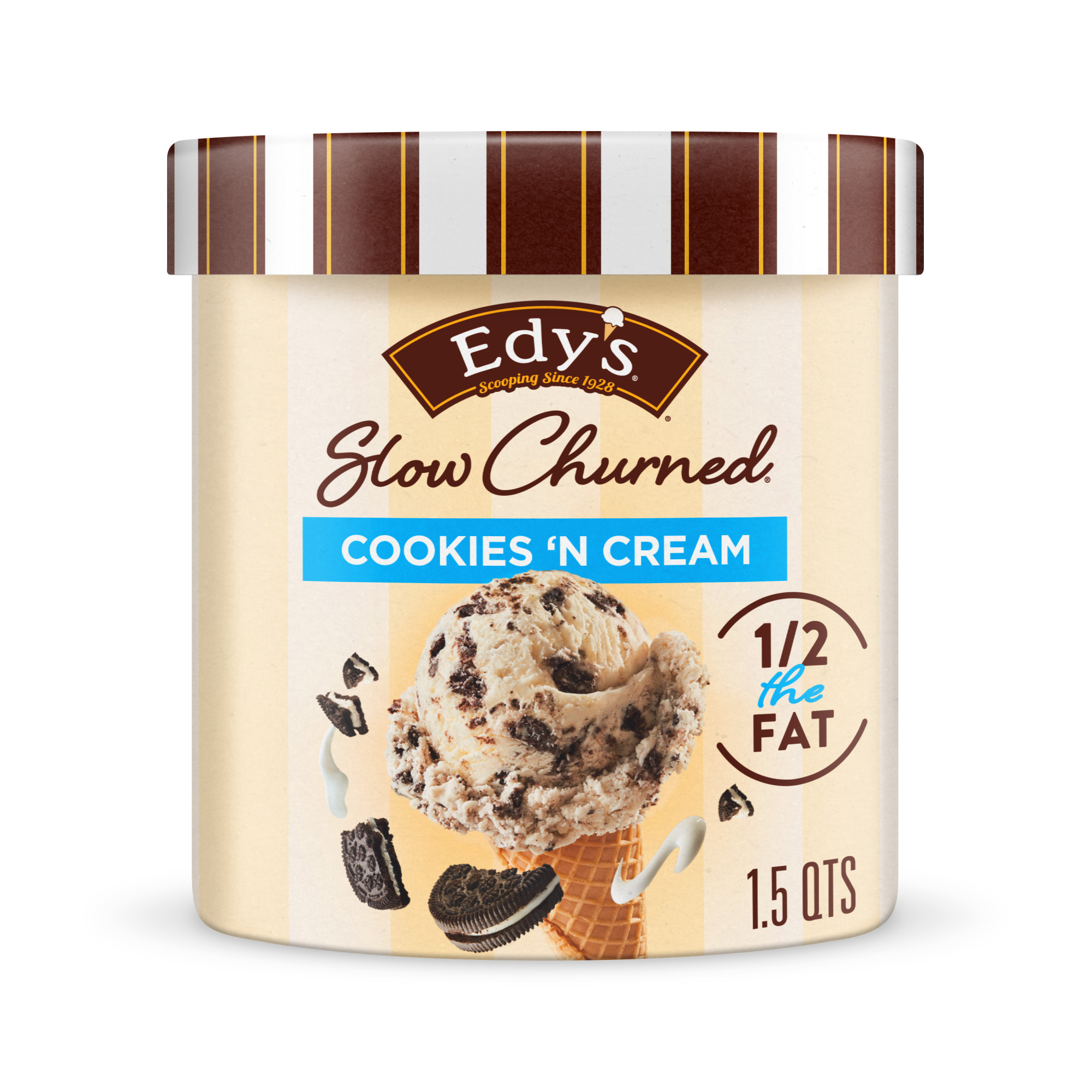 Edy's Dreyer's Slow Churned Cookies 'N Cream Light Ice Cream, 1.41 Liters