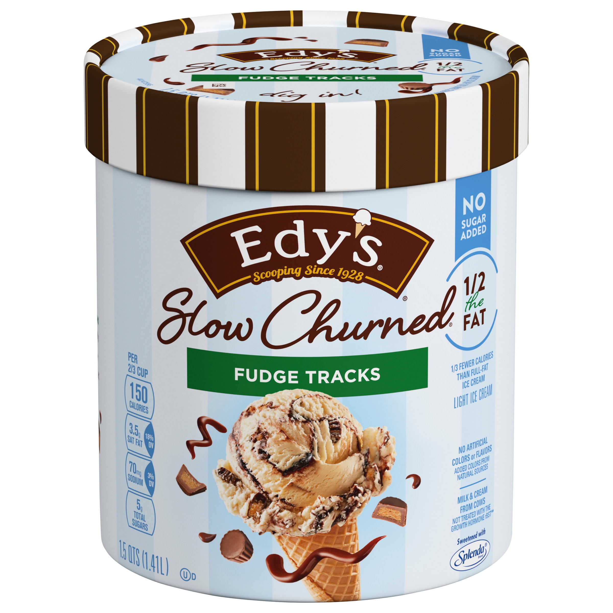 Edy's Dreyer's Slow Churned Fudge Tracks Light Ice Cream 48oz