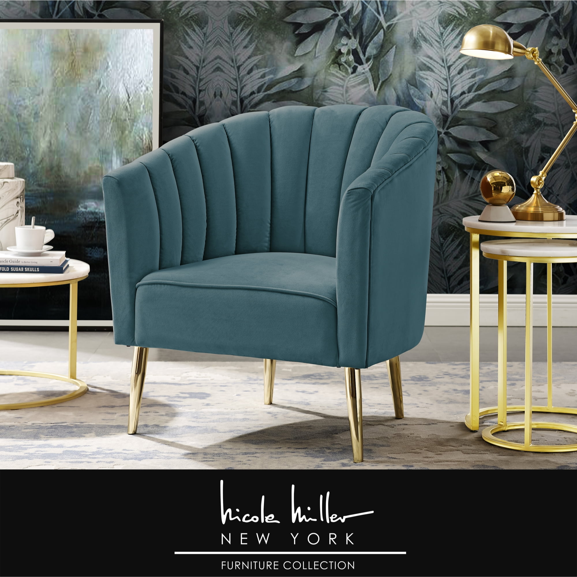 Teal and Gold Desk Chair